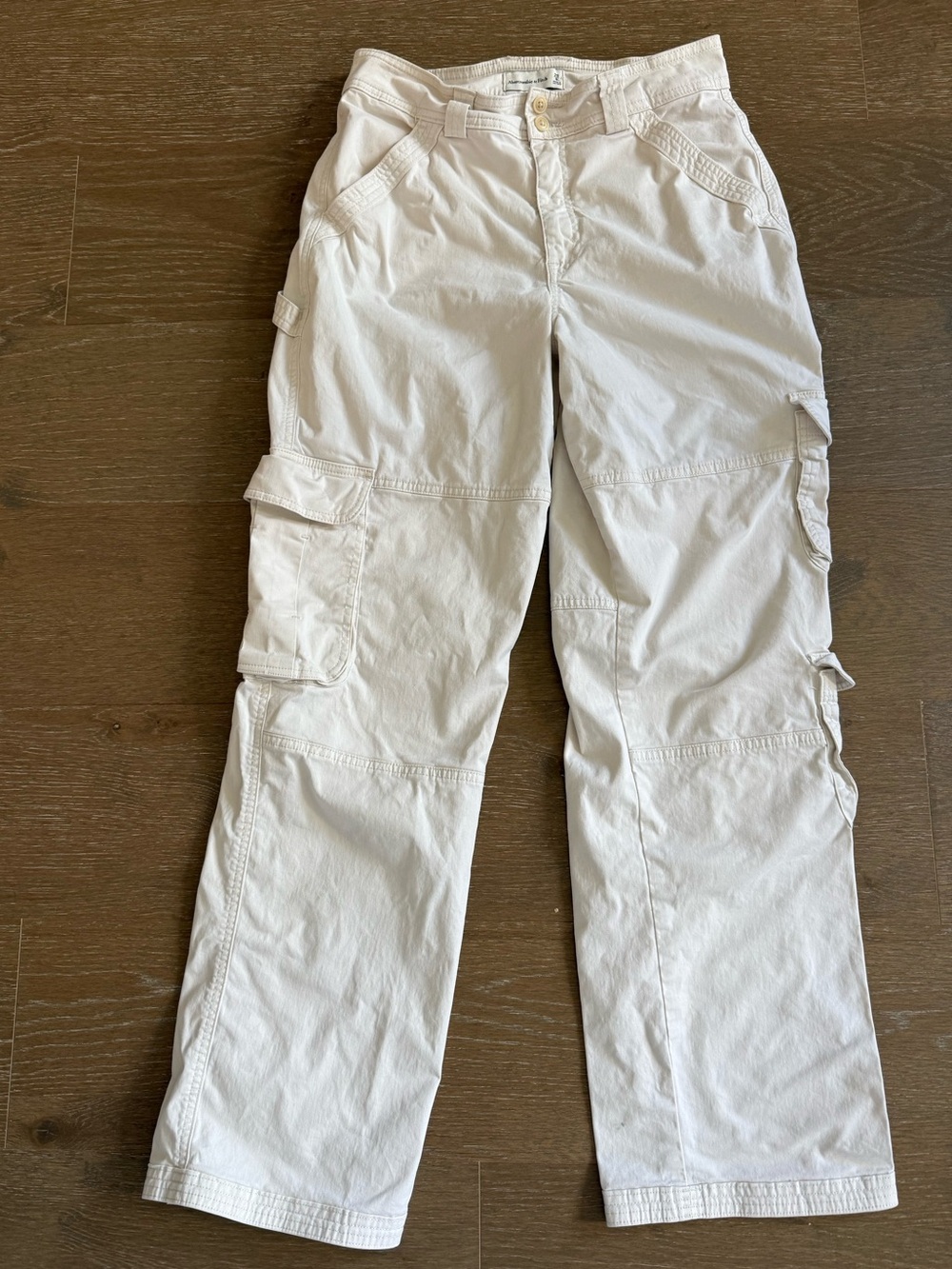 Abercrombie & Fitch Cream Cargo Pants - Utility Trousers